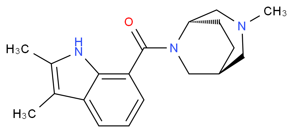 (1S*,5R*)-6-[(2,3-dimethyl-1H-indol-7-yl)carbonyl]-3-methyl-3,6-diazabicyclo[3.2.2]nonane_分子结构_CAS_)