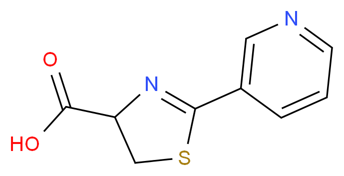 2-(pyridin-3-yl)-4,5-dihydro-1,3-thiazole-4-carboxylic acid_分子结构_CAS_116247-03-1