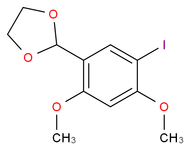 2-(5-Iodo-2,4-dimethoxy-phenyl)-[1,3]dioxolane_分子结构_CAS_954238-25-6)