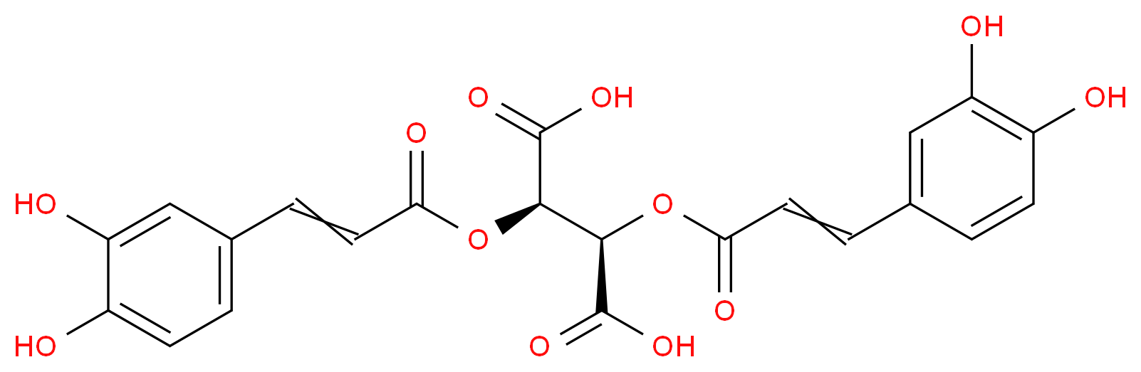 (2R,3R)-2,3-bis({[3-(3,4-dihydroxyphenyl)prop-2-enoyl]oxy})butanedioic acid_分子结构_CAS_70831-56-0