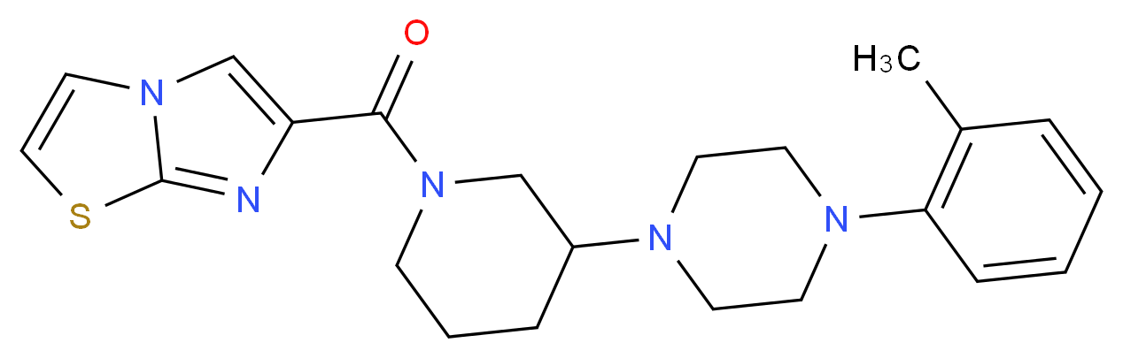 6-({3-[4-(2-methylphenyl)-1-piperazinyl]-1-piperidinyl}carbonyl)imidazo[2,1-b][1,3]thiazole_分子结构_CAS_)