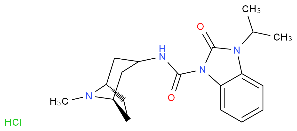 N-[(1R,5S)-8-methyl-8-azabicyclo[3.2.1]octan-3-yl]-2-oxo-3-(propan-2-yl)-2,3-dihydro-1H-1,3-benzodiazole-1-carboxamide hydrochloride_分子结构_CAS_134296-40-5