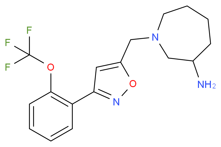 1-({3-[2-(trifluoromethoxy)phenyl]isoxazol-5-yl}methyl)azepan-3-amine_分子结构_CAS_)