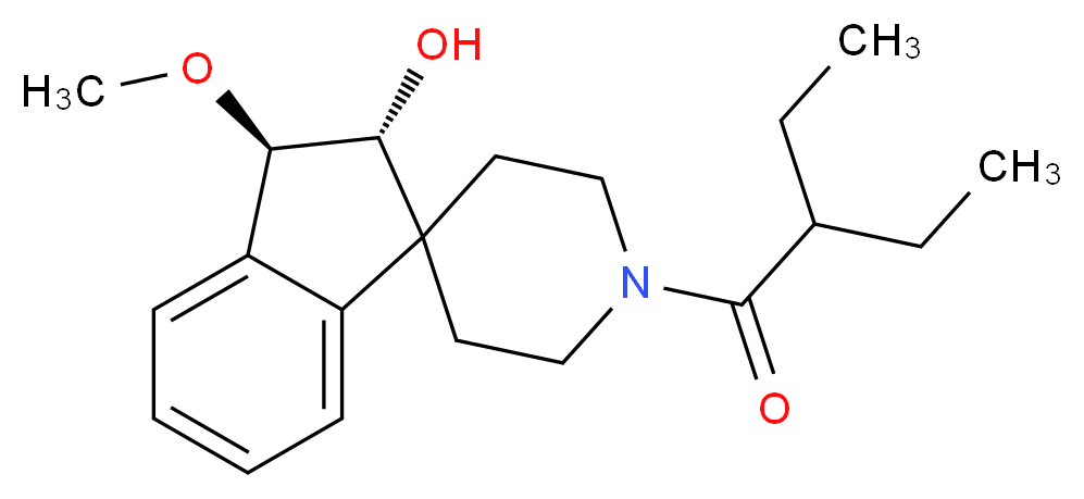 (2R*,3R*)-1'-(2-ethylbutanoyl)-3-methoxy-2,3-dihydrospiro[indene-1,4'-piperidin]-2-ol_分子结构_CAS_)