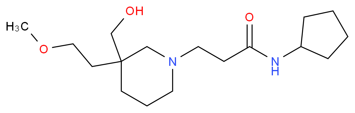 N-cyclopentyl-3-[3-(hydroxymethyl)-3-(2-methoxyethyl)-1-piperidinyl]propanamide_分子结构_CAS_)