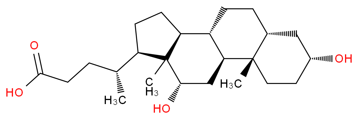 (4R)-4-[(1S,2S,5R,7R,10R,11S,14R,16S)-5,16-dihydroxy-2,15-dimethyltetracyclo[8.7.0.0<sup>2</sup>,<sup>7</sup>.0<sup>1</sup><sup>1</sup>,<sup>1</sup><sup>5</sup>]heptadecan-14-yl]pentanoic acid_分子结构_CAS_83-44-3
