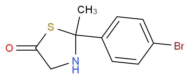 2-(4-bromophenyl)-2-methyl-1,3-thiazolidin-5-one_分子结构_CAS_309294-12-0