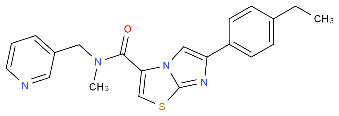 6-(4-ethylphenyl)-N-methyl-N-(3-pyridinylmethyl)imidazo[2,1-b][1,3]thiazole-3-carboxamide_分子结构_CAS_)