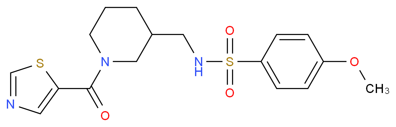 4-methoxy-N-{[1-(1,3-thiazol-5-ylcarbonyl)-3-piperidinyl]methyl}benzenesulfonamide_分子结构_CAS_)