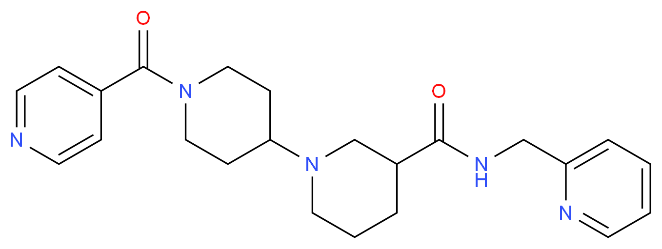 1'-isonicotinoyl-N-(pyridin-2-ylmethyl)-1,4'-bipiperidine-3-carboxamide_分子结构_CAS_)