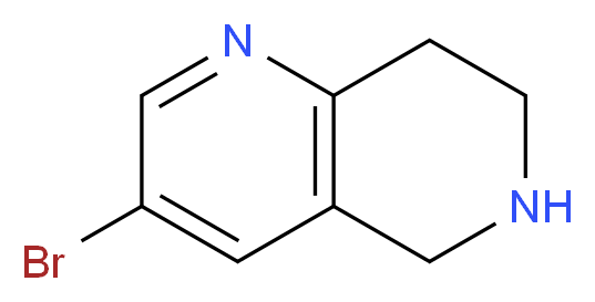 3-bromo-5,6,7,8-tetrahydro-1,6-naphthyridine_分子结构_CAS_625100-00-7