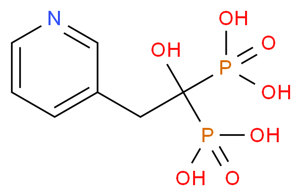 [1-hydroxy-1-phosphono-2-(pyridin-3-yl)ethyl]phosphonic acid_分子结构_CAS_1197-18-8