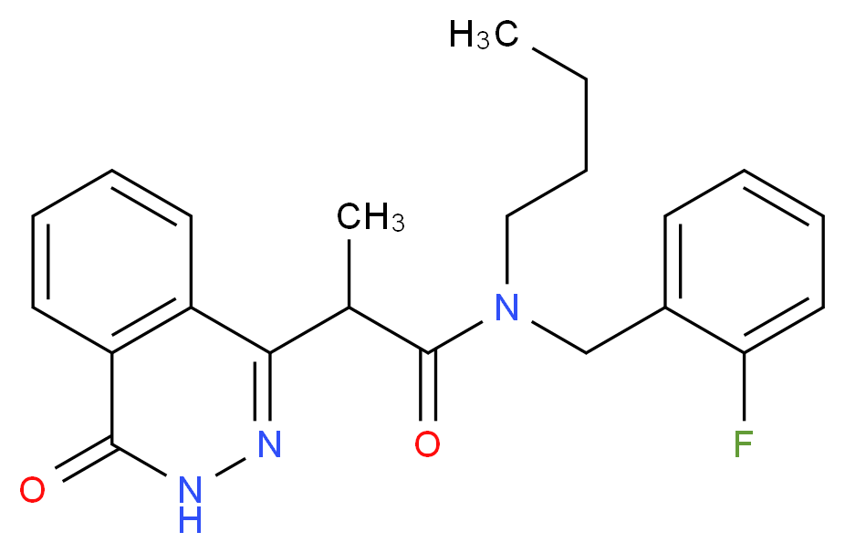 N-butyl-N-(2-fluorobenzyl)-2-(4-oxo-3,4-dihydrophthalazin-1-yl)propanamide_分子结构_CAS_)