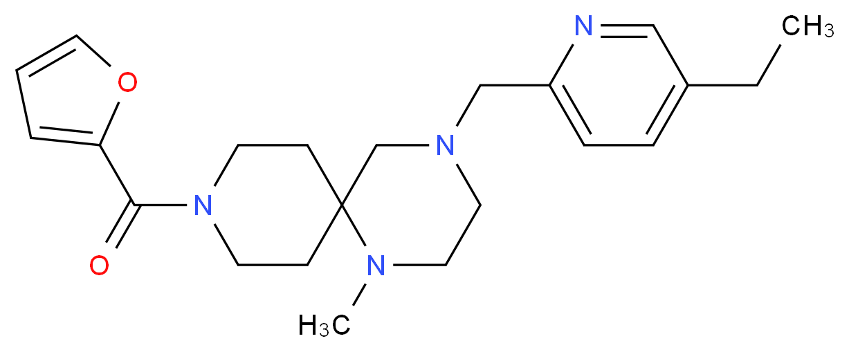 4-[(5-ethylpyridin-2-yl)methyl]-9-(2-furoyl)-1-methyl-1,4,9-triazaspiro[5.5]undecane_分子结构_CAS_)