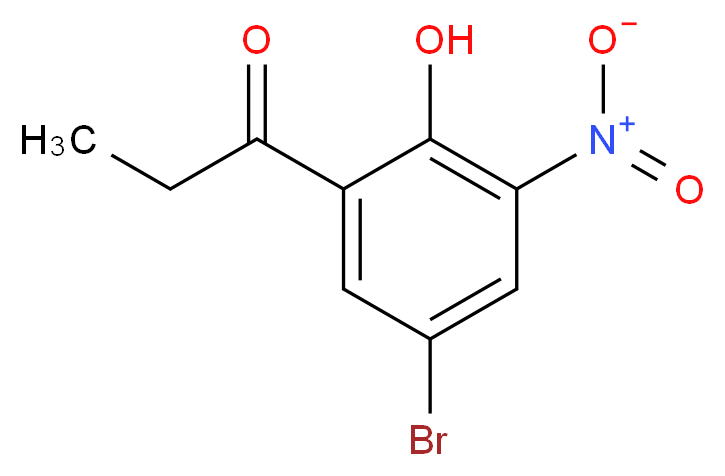 1-(5-bromo-2-hydroxy-3-nitrophenyl)propan-1-one_分子结构_CAS_90725-67-0