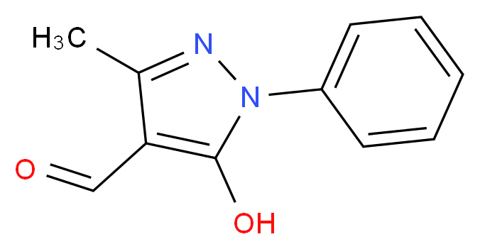 5-hydroxy-3-methyl-1-phenyl-1H-pyrazole-4-carbaldehyde_分子结构_CAS_60484-29-9