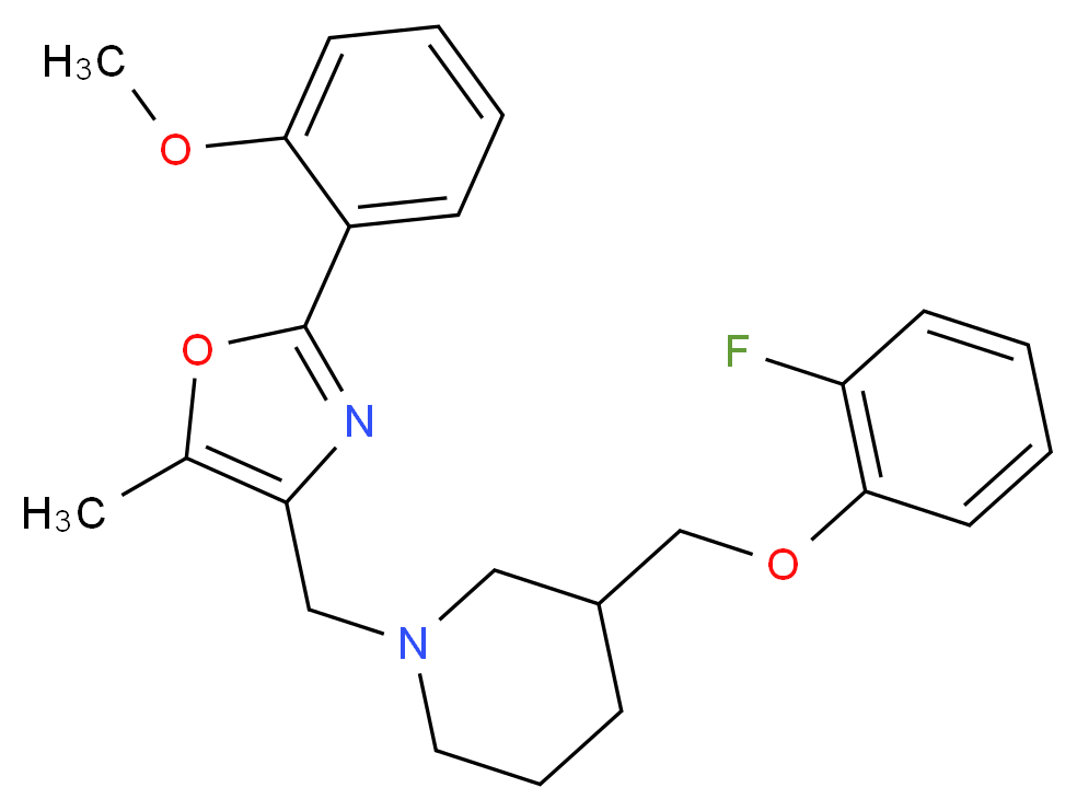 3-[(2-fluorophenoxy)methyl]-1-{[2-(2-methoxyphenyl)-5-methyl-1,3-oxazol-4-yl]methyl}piperidine_分子结构_CAS_)