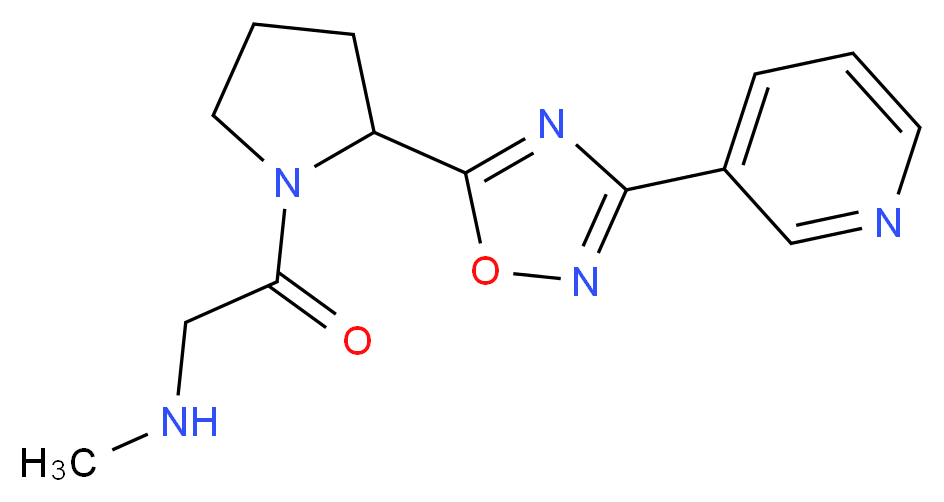 N-methyl-2-oxo-2-[2-(3-pyridin-3-yl-1,2,4-oxadiazol-5-yl)pyrrolidin-1-yl]ethanamine_分子结构_CAS_)