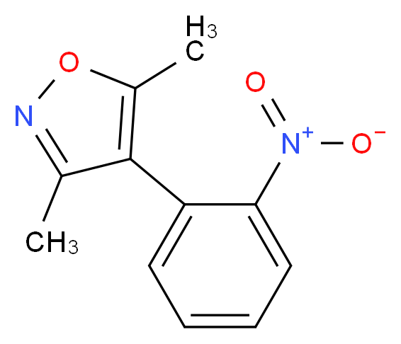 3,5-dimethyl-4-(2-nitrophenyl)-1,2-oxazole_分子结构_CAS_136295-82-4