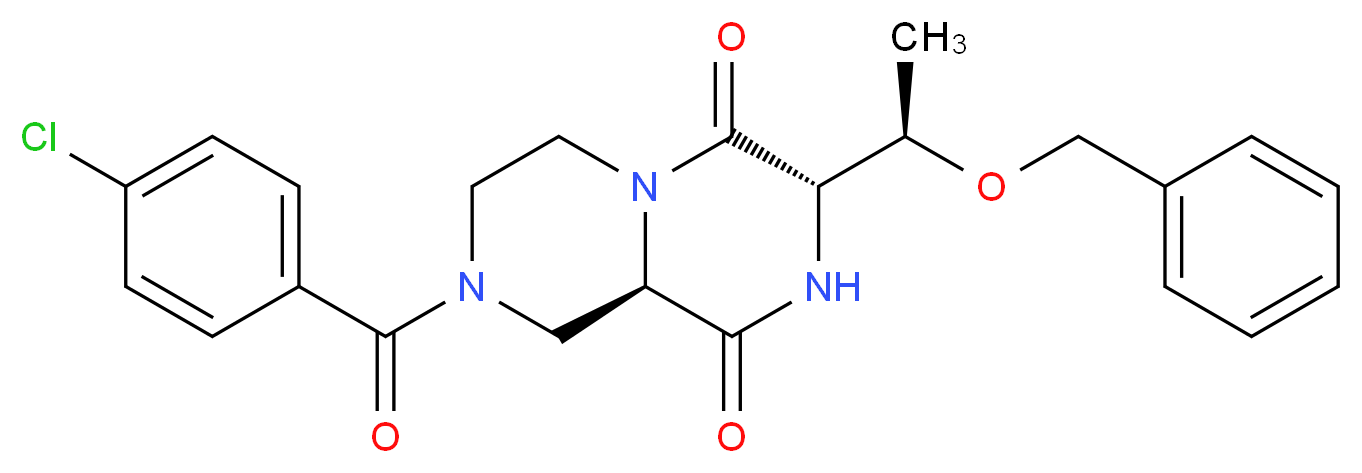 (3S,9aR)-3-[(1R)-1-(benzyloxy)ethyl]-8-(4-chlorobenzoyl)tetrahydro-2H-pyrazino[1,2-a]pyrazine-1,4(3H,6H)-dione_分子结构_CAS_)