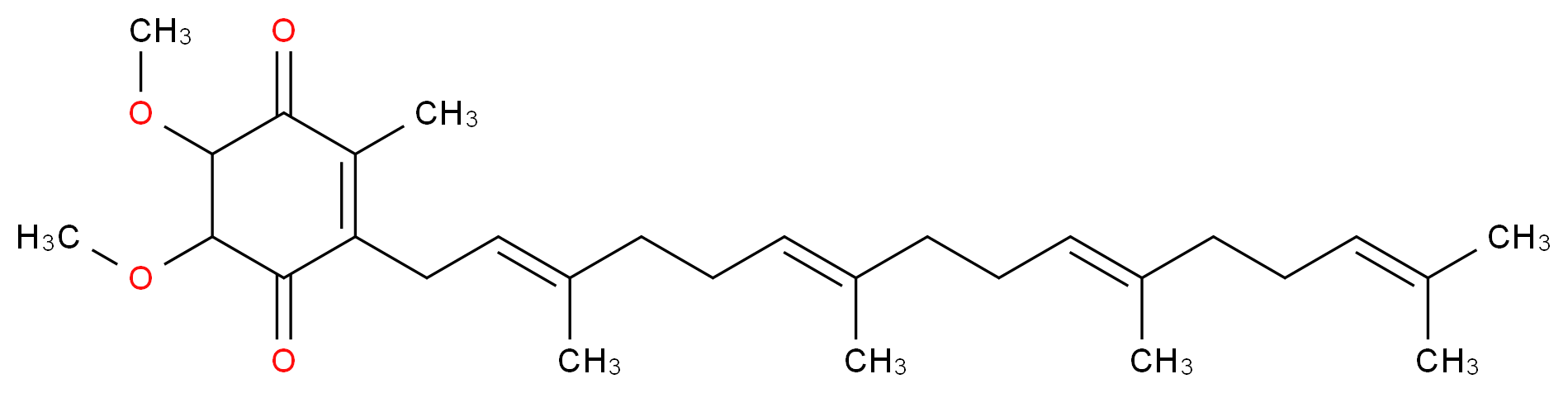 5,6-dimethoxy-2-methyl-3-[(2E,6E,10E)-3,7,11,15-tetramethylhexadeca-2,6,10,14-tetraen-1-yl]cyclohex-2-ene-1,4-dione_分子结构_CAS_4370-62-1