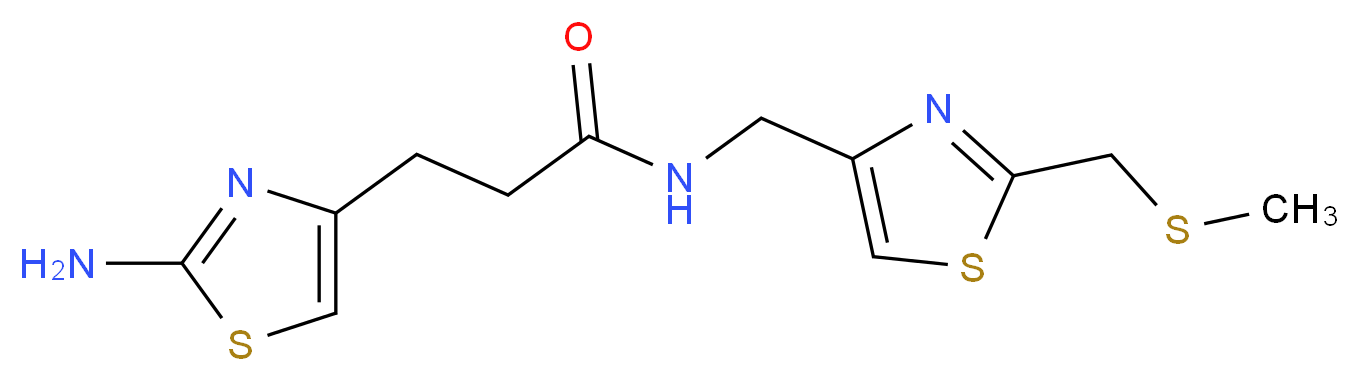 3-(2-amino-1,3-thiazol-4-yl)-N-({2-[(methylthio)methyl]-1,3-thiazol-4-yl}methyl)propanamide_分子结构_CAS_)
