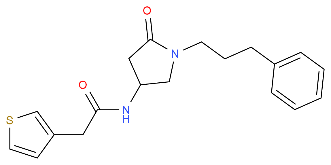 N-[5-oxo-1-(3-phenylpropyl)-3-pyrrolidinyl]-2-(3-thienyl)acetamide_分子结构_CAS_)