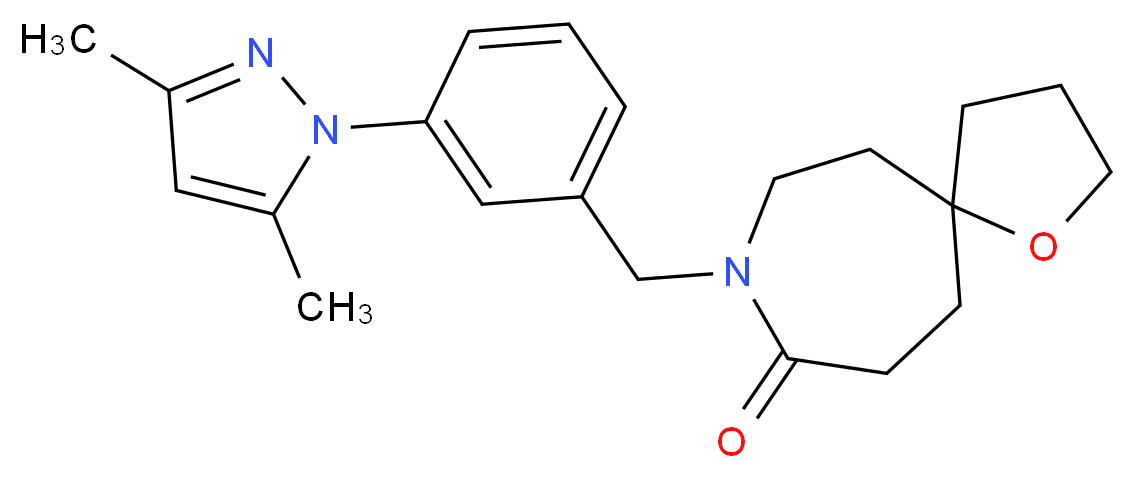 8-[3-(3,5-dimethyl-1H-pyrazol-1-yl)benzyl]-1-oxa-8-azaspiro[4.6]undecan-9-one_分子结构_CAS_)