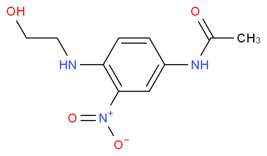 N-{4-[(2-hydroxyethyl)amino]-3-nitrophenyl}acetamide_分子结构_CAS_34572-59-3