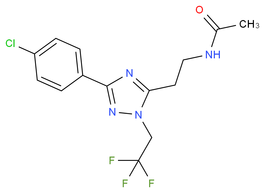 N-{2-[3-(4-chlorophenyl)-1-(2,2,2-trifluoroethyl)-1H-1,2,4-triazol-5-yl]ethyl}acetamide_分子结构_CAS_)