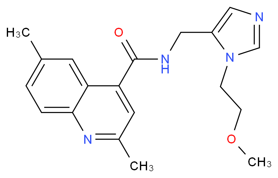 N-{[1-(2-methoxyethyl)-1H-imidazol-5-yl]methyl}-2,6-dimethylquinoline-4-carboxamide_分子结构_CAS_)