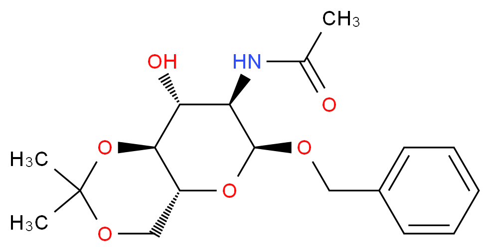 Benzyl 2-Acetamido-2-deoxy-4,6-O-isopropylidene-α-D-glucopyranoside_分子结构_CAS_66026-10-6)