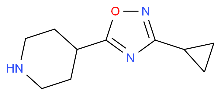 3-cyclopropyl-5-(piperidin-4-yl)-1,2,4-oxadiazole_分子结构_CAS_1036461-01-4)