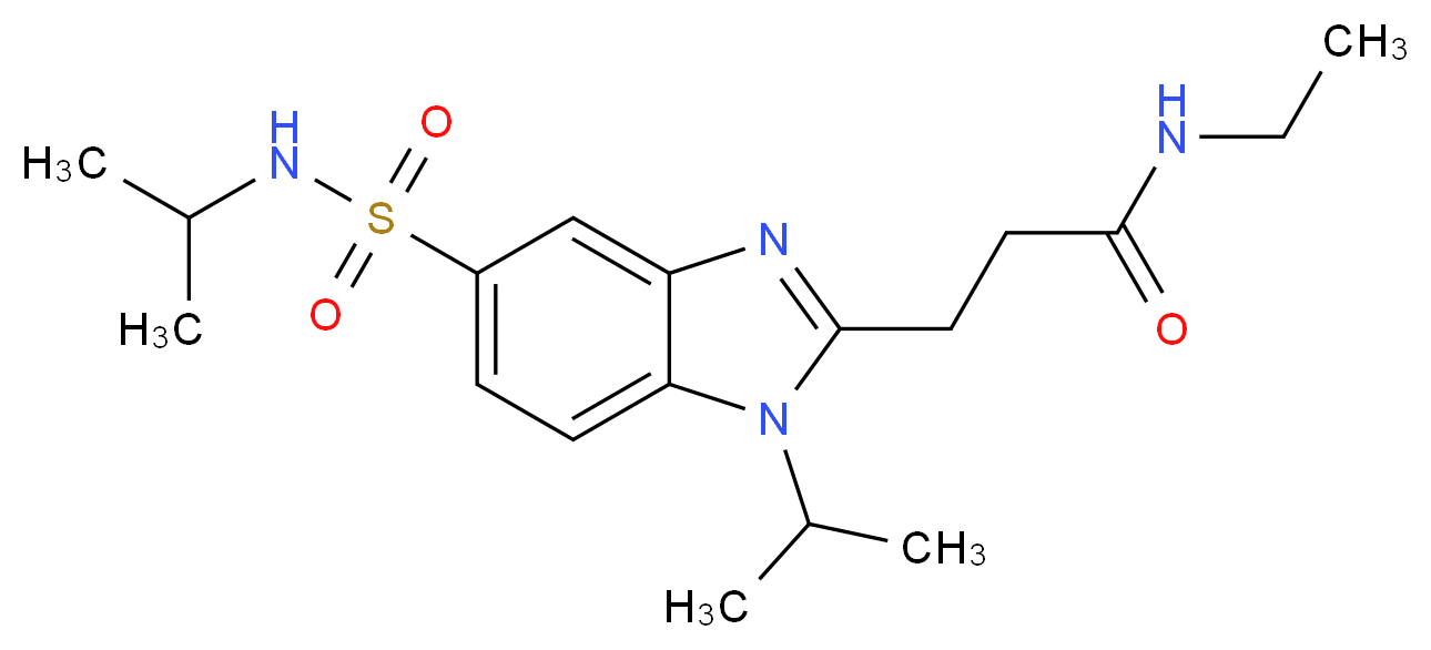 N-ethyl-3-{1-isopropyl-5-[(isopropylamino)sulfonyl]-1H-benzimidazol-2-yl}propanamide_分子结构_CAS_)