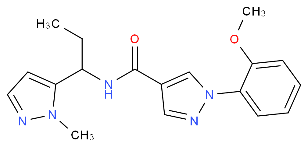 1-(2-methoxyphenyl)-N-[1-(1-methyl-1H-pyrazol-5-yl)propyl]-1H-pyrazole-4-carboxamide_分子结构_CAS_)