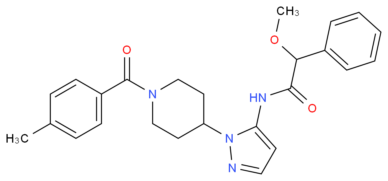 2-methoxy-N-{1-[1-(4-methylbenzoyl)-4-piperidinyl]-1H-pyrazol-5-yl}-2-phenylacetamide_分子结构_CAS_)