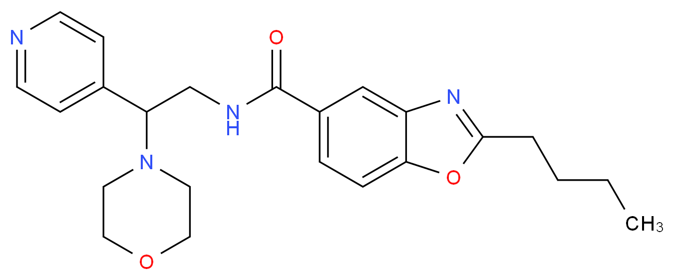 2-butyl-N-[2-(4-morpholinyl)-2-(4-pyridinyl)ethyl]-1,3-benzoxazole-5-carboxamide_分子结构_CAS_)