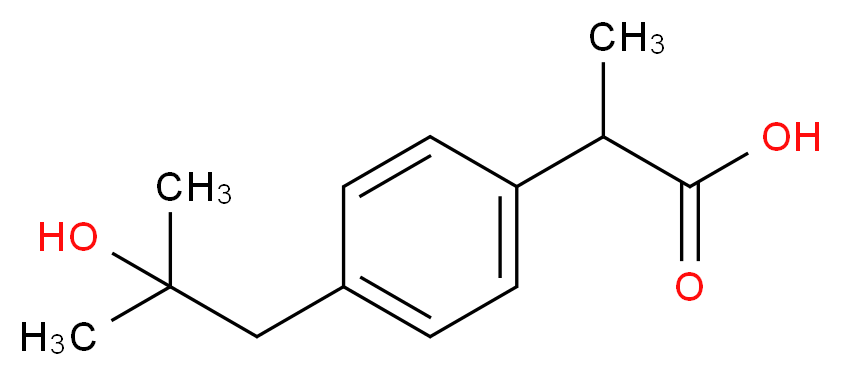2-[4-(2-hydroxy-2-methylpropyl)phenyl]propanoic acid_分子结构_CAS_51146-55-5