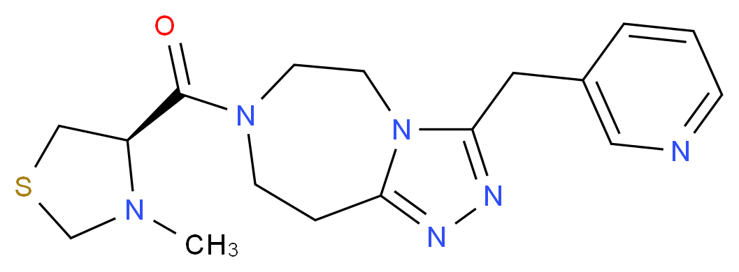 7-{[(4R)-3-methyl-1,3-thiazolidin-4-yl]carbonyl}-3-(3-pyridinylmethyl)-6,7,8,9-tetrahydro-5H-[1,2,4]triazolo[4,3-d][1,4]diazepine_分子结构_CAS_)