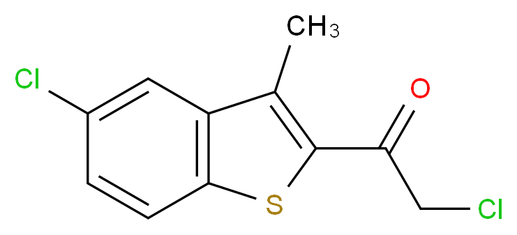 2-chloro-1-(5-chloro-3-methyl-1-benzothiophen-2-yl)ethan-1-one_分子结构_CAS_156801-47-7