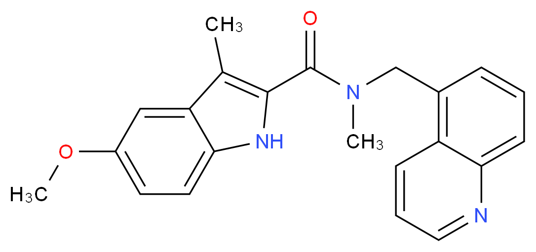 5-methoxy-N,3-dimethyl-N-(5-quinolinylmethyl)-1H-indole-2-carboxamide_分子结构_CAS_)