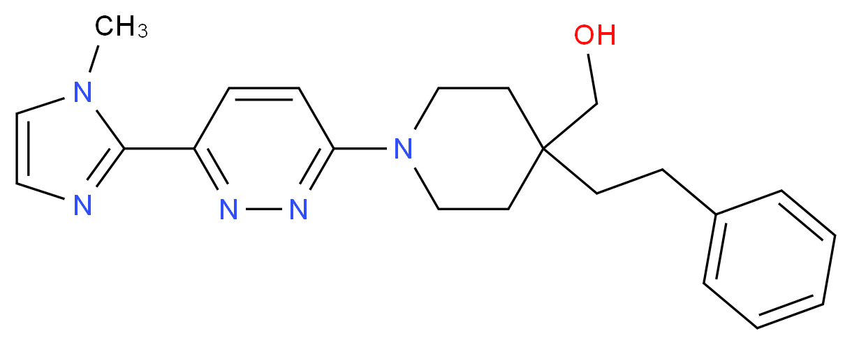 [1-[6-(1-methyl-1H-imidazol-2-yl)pyridazin-3-yl]-4-(2-phenylethyl)piperidin-4-yl]methanol_分子结构_CAS_)