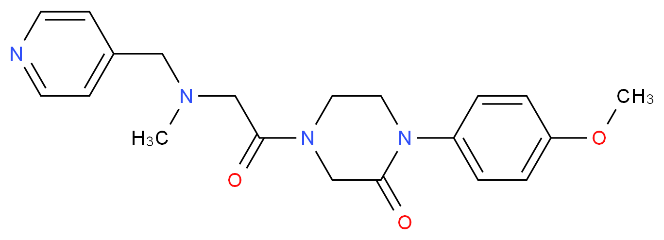 1-(4-methoxyphenyl)-4-[N-methyl-N-(4-pyridinylmethyl)glycyl]-2-piperazinone_分子结构_CAS_)