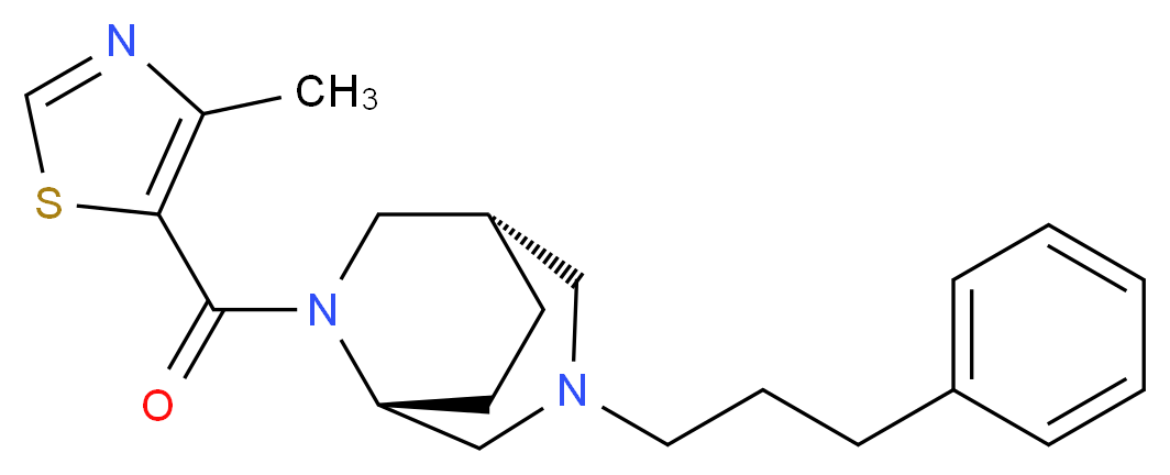 (1S*,5R*)-6-[(4-methyl-1,3-thiazol-5-yl)carbonyl]-3-(3-phenylpropyl)-3,6-diazabicyclo[3.2.2]nonane_分子结构_CAS_)