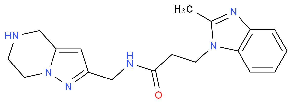 3-(2-methyl-1H-benzimidazol-1-yl)-N-(4,5,6,7-tetrahydropyrazolo[1,5-a]pyrazin-2-ylmethyl)propanamide_分子结构_CAS_)