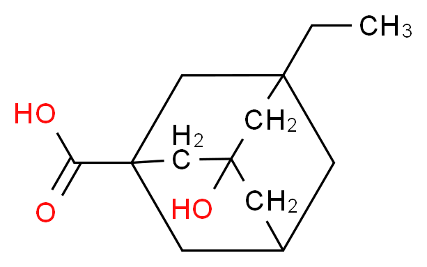 3-ethyl-5-hydroxyadamantane-1-carboxylic acid_分子结构_CAS_466683-24-9