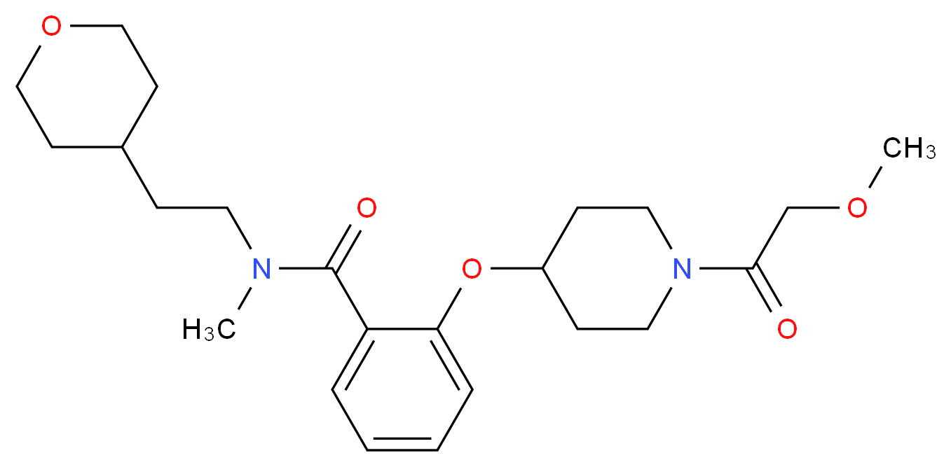2-{[1-(methoxyacetyl)-4-piperidinyl]oxy}-N-methyl-N-[2-(tetrahydro-2H-pyran-4-yl)ethyl]benzamide_分子结构_CAS_)