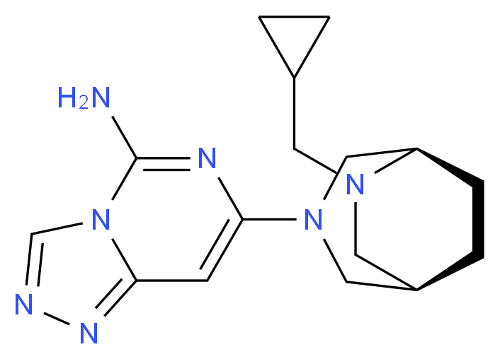 7-[(1R*,5R*)-6-(cyclopropylmethyl)-3,6-diazabicyclo[3.2.2]non-3-yl][1,2,4]triazolo[4,3-c]pyrimidin-5-amine_分子结构_CAS_)