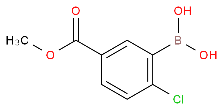 [2-chloro-5-(methoxycarbonyl)phenyl]boronic acid_分子结构_CAS_913835-92-4
