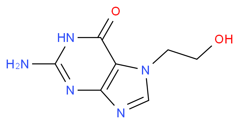 2-amino-7-(2-hydroxyethyl)-6,7-dihydro-1H-purin-6-one_分子结构_CAS_53498-52-5